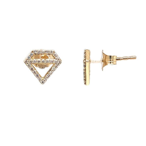 14K "Diamond" Diamond Stud Earrings