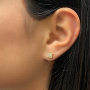 14K Yellow Gold Diamond Cluster Stud Earrings