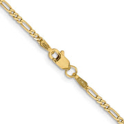 14K Gold Solid Figaro Chain 18" 1.8MM