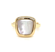 14K Yellow Gold Mother Of Pearl Ring