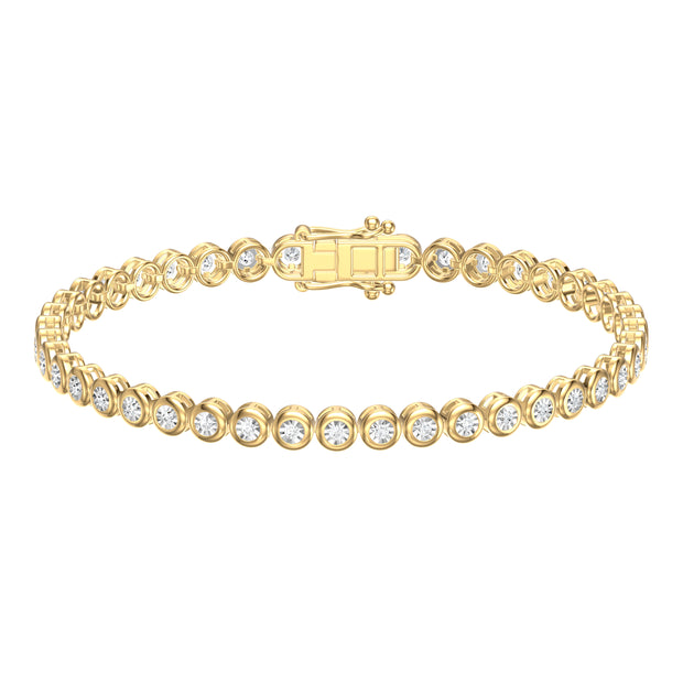 14K Gold Bezel Set Diamond Bracelet