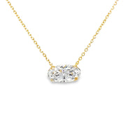 East West Solitaire Lab Grown Moval Diamond Pendant