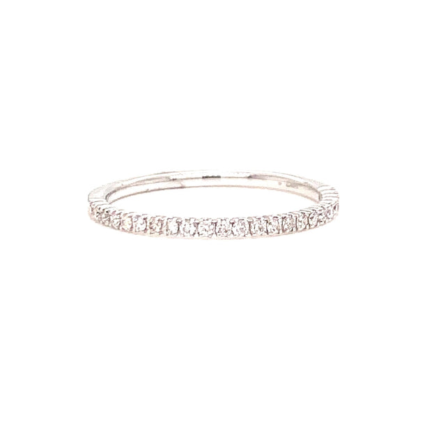 14K White Gold Diamond We4dding Band