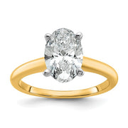 14 Karat Gold 2.00ct Oval Lab Grown Solitaire Engagement Ring