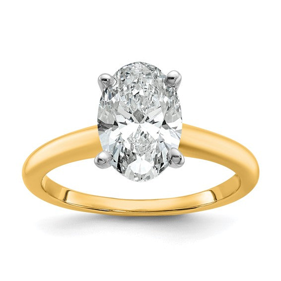 14 Karat Gold 2.00ct Oval Lab Grown Solitaire Engagement Ring