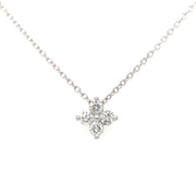 14K White Gold 4 Diamond Necklace