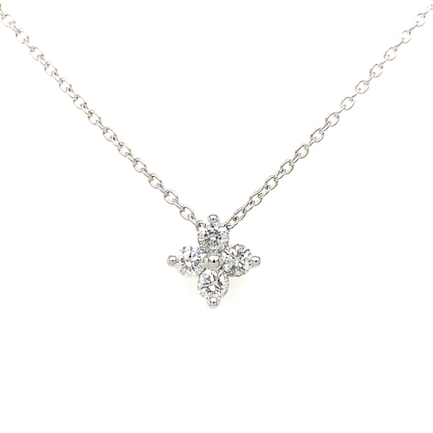 14K White Gold 4 Diamond Necklace