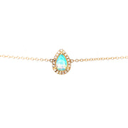 14K Opal and Diamond Halo Bracelet