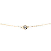 14K Lab Grown Bezel Set Station Bracelet