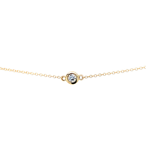 14K Lab Grown Bezel Set Station Bracelet