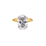 14K 3.08ct Solitaire Laboratory Grown Oval Diamond Engagement Ring