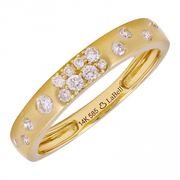 14k Yellow Gold Inlay Diamond Satin Ring