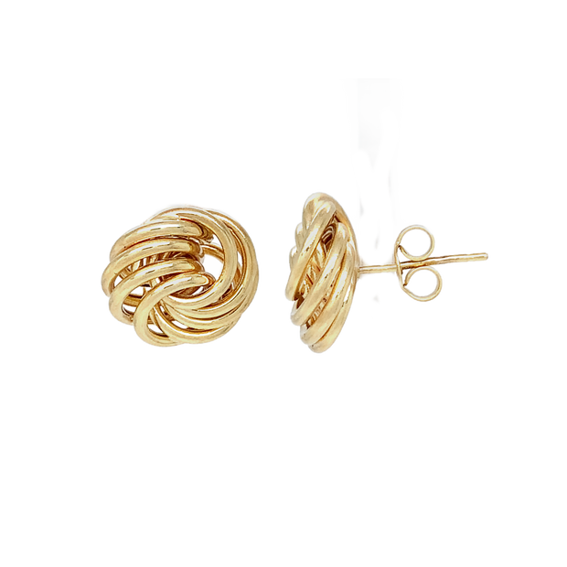 14K Yellow Gold Love-Knot Stud Earrings