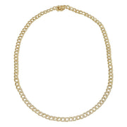14K Gold Pave Diamond Curb Chain Choker