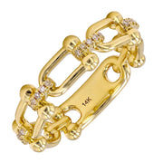 14K Gold Diamond Link Band