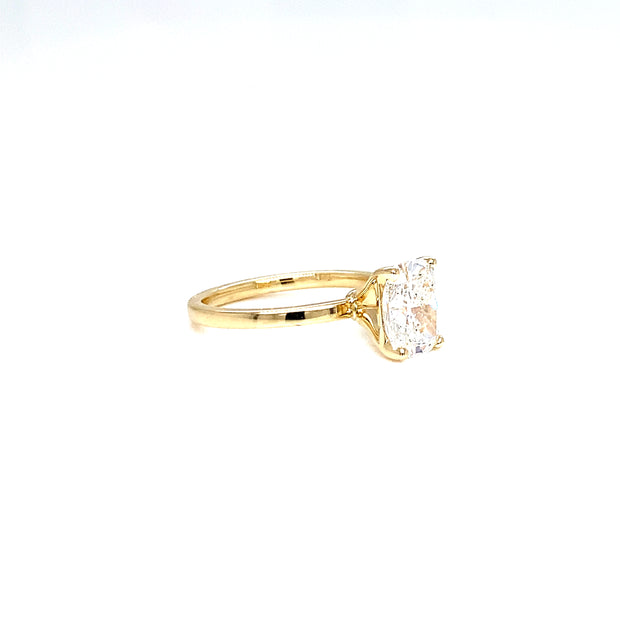 2.09ct Solitaire Laboratory Grown Elongated Cushion Cut Diamond Engagement Ring