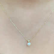 14K Yellow Gold Pearl Pendant Necklace