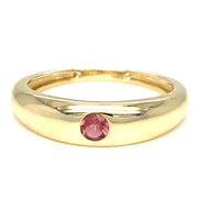 14K Yellow Gold Pink Tourmaline Dome Ring