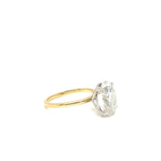 14K 3.08ct Solitaire Laboratory Grown Oval Diamond Engagement Ring