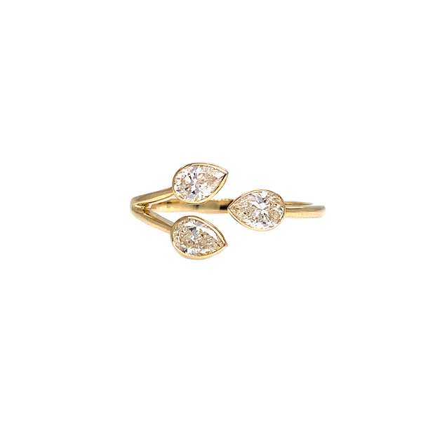 14k Yellow Gold 3-Stone Diamond Ring
