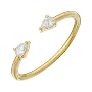 14K Open Band Diamond Ring