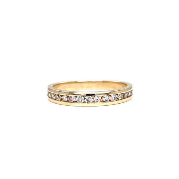 14k Yellow Gold Channel Set Diamond Band