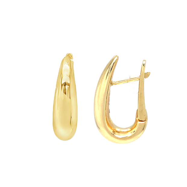 14K Yellow Gold Medium Graduated Hoop Earrings