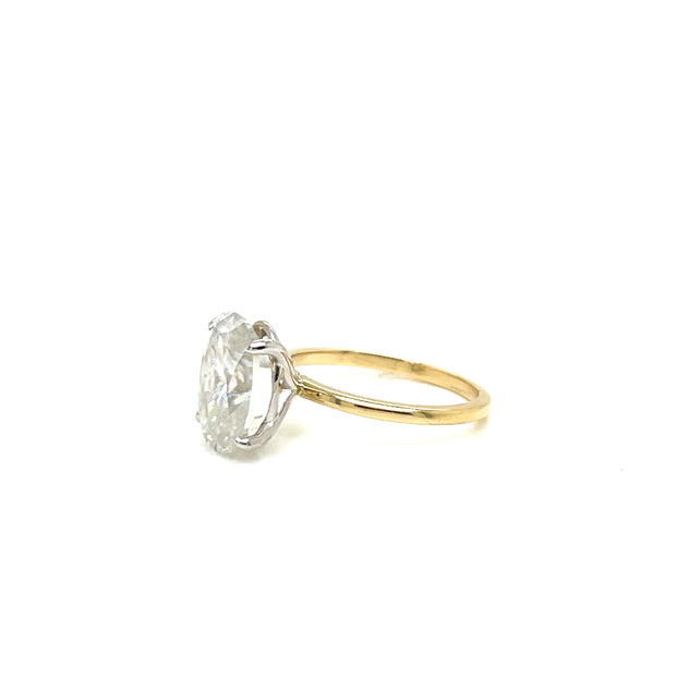 14K 3.08ct Solitaire Laboratory Grown Oval Diamond Engagement Ring