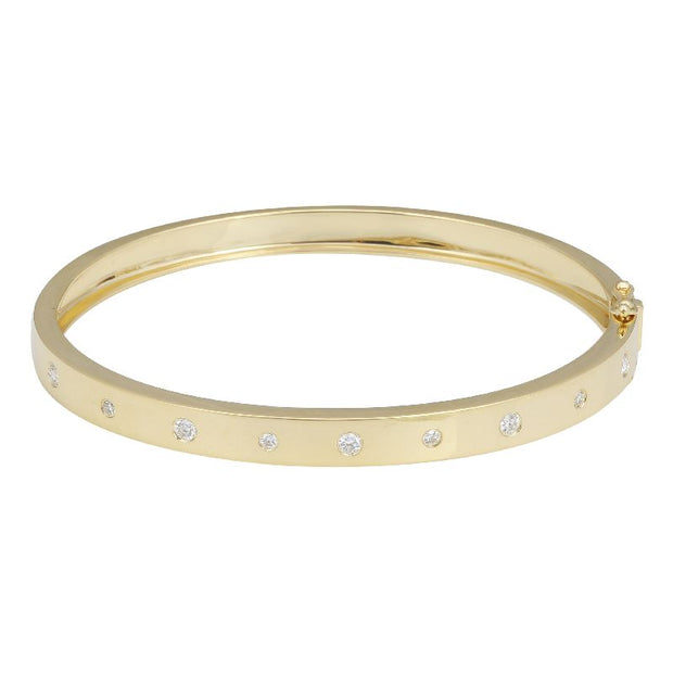 14K Diamond Bangle Bracelet