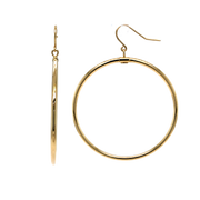 14K Yellow Gold Dangle Hoop Earrings