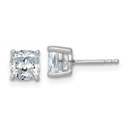 14k White Gold Laboratory Grown 2.00ctw Cushion- Cut Diamond Studs