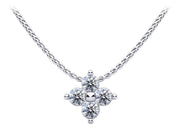 14K White Gold 4 Diamond Necklace