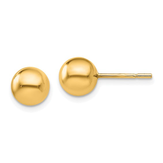 14K Gold 10MM Gold Ball Stud