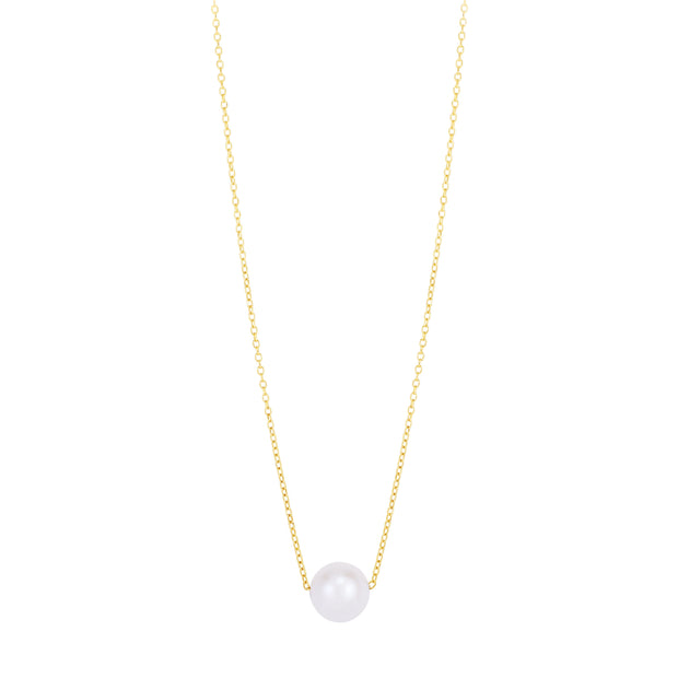 14K Yellow Gold Pearl Necklace