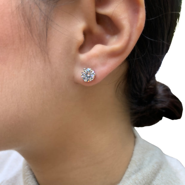 3.00tw Laboratory-Grown Diamond Studs in 14K White Gold