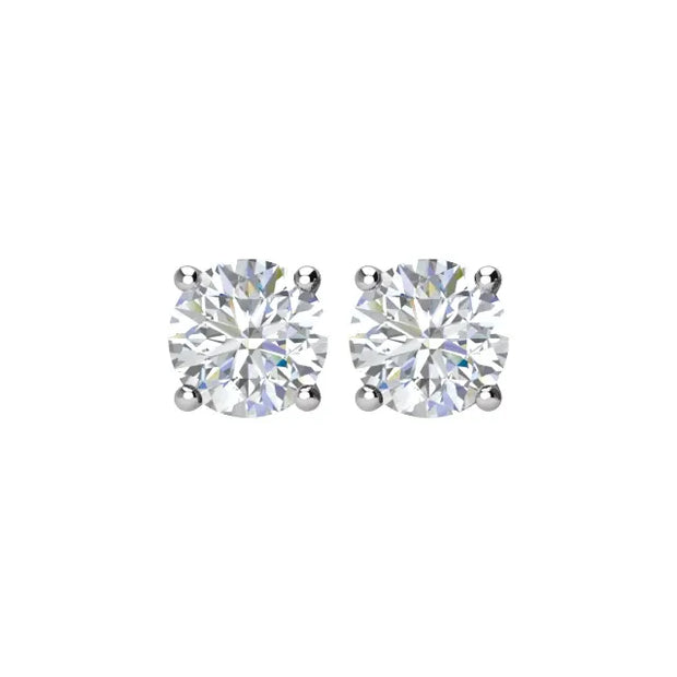 1/3 CT Natural Diamond Stud Earrings in 14K White Gold