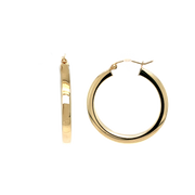 14K Yellow Gold Medium Hoop Earrings