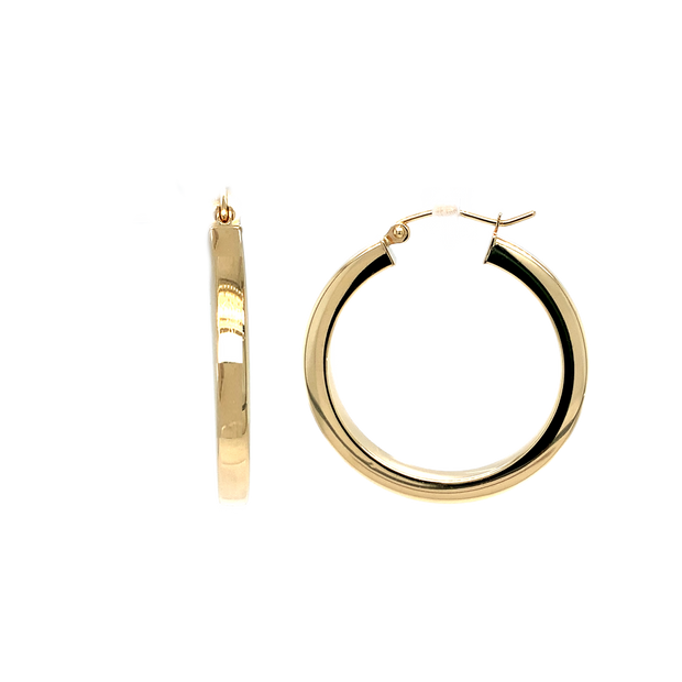 14K Yellow Gold Medium Hoop Earrings