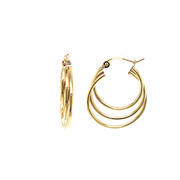 14K Yellow Gold Small Oval Hoop Earrings
