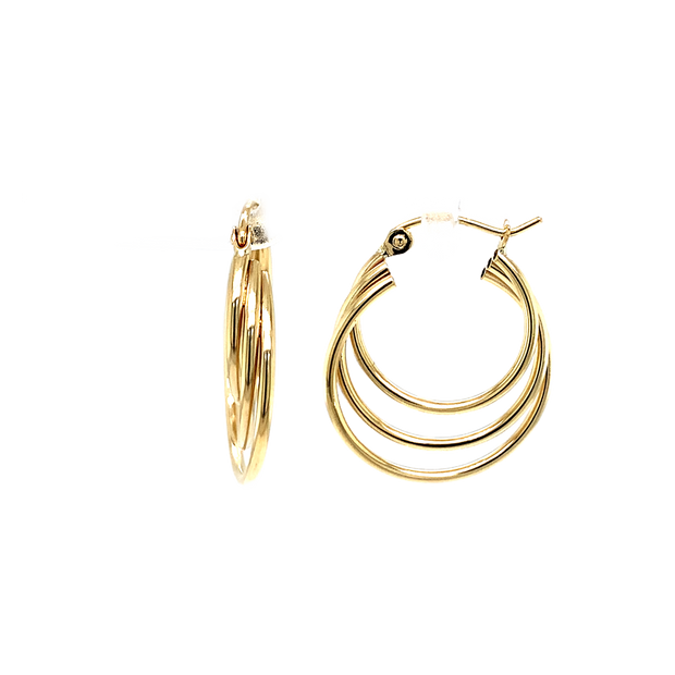 14K Yellow Gold Small Oval Hoop Earrings