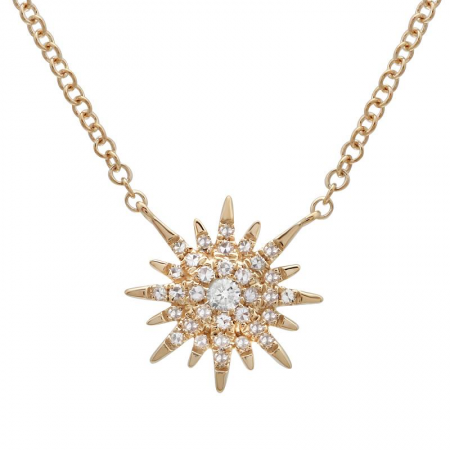14k Yellow Gold Starburst Pendant