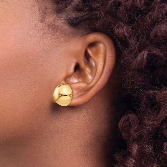 14K Yellow Gold Button Earrings