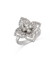 14K White Gold Diamond Flower Ring
