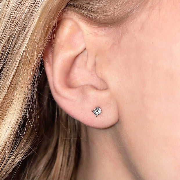 1/3 CTW Natural Diamond Stud Earrings in 14K White Gold