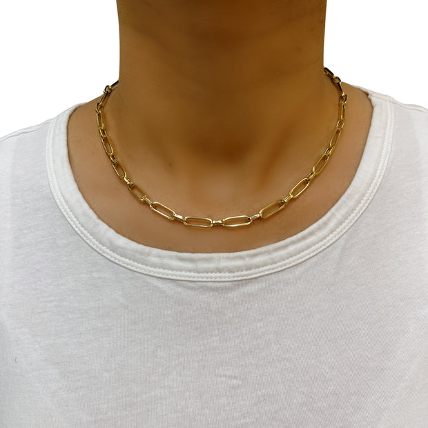 14K Gold Paperclip Chain 18"