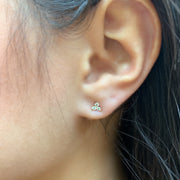 14K Yellow Gold Trio Diamond Stud Earrings