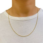 14K Gold Adjustable Wheat Chain 22"