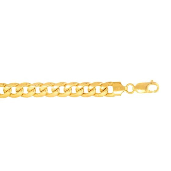 14K Gold Semi Solid Cuban Link Bracelet