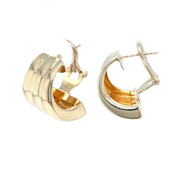 14K Yellow Gold Omega Back Earrings