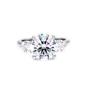 4.06ct tw Round 3 Stone Laboratory Grown Diamond Engagement Ring